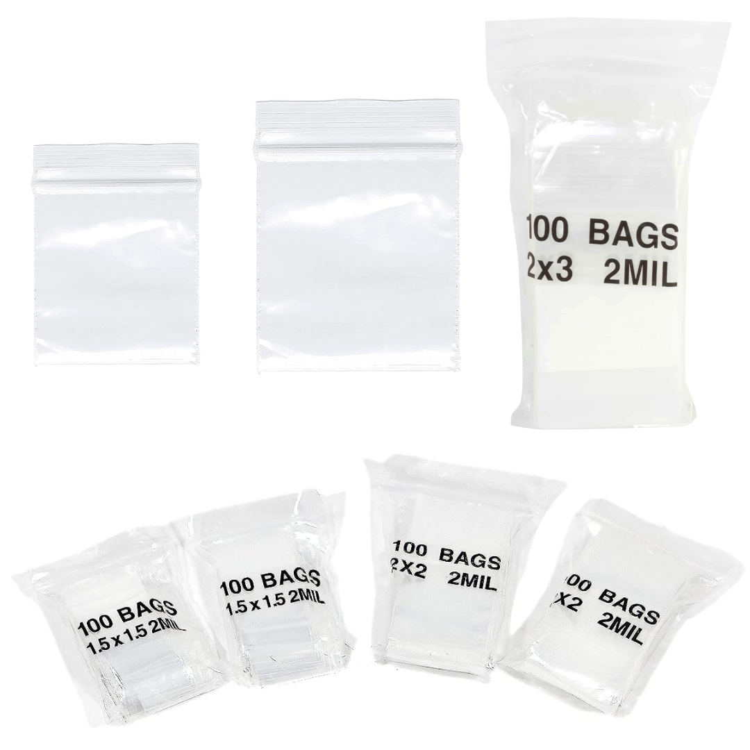 100 - 2x3 Clear Zip Top Bags