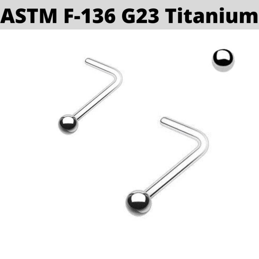 G23 Titanium Ball L Bend Nose Ring APM