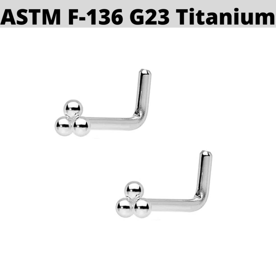 G23 Titanium Threaded Trinity Flat Back Stud - 16G