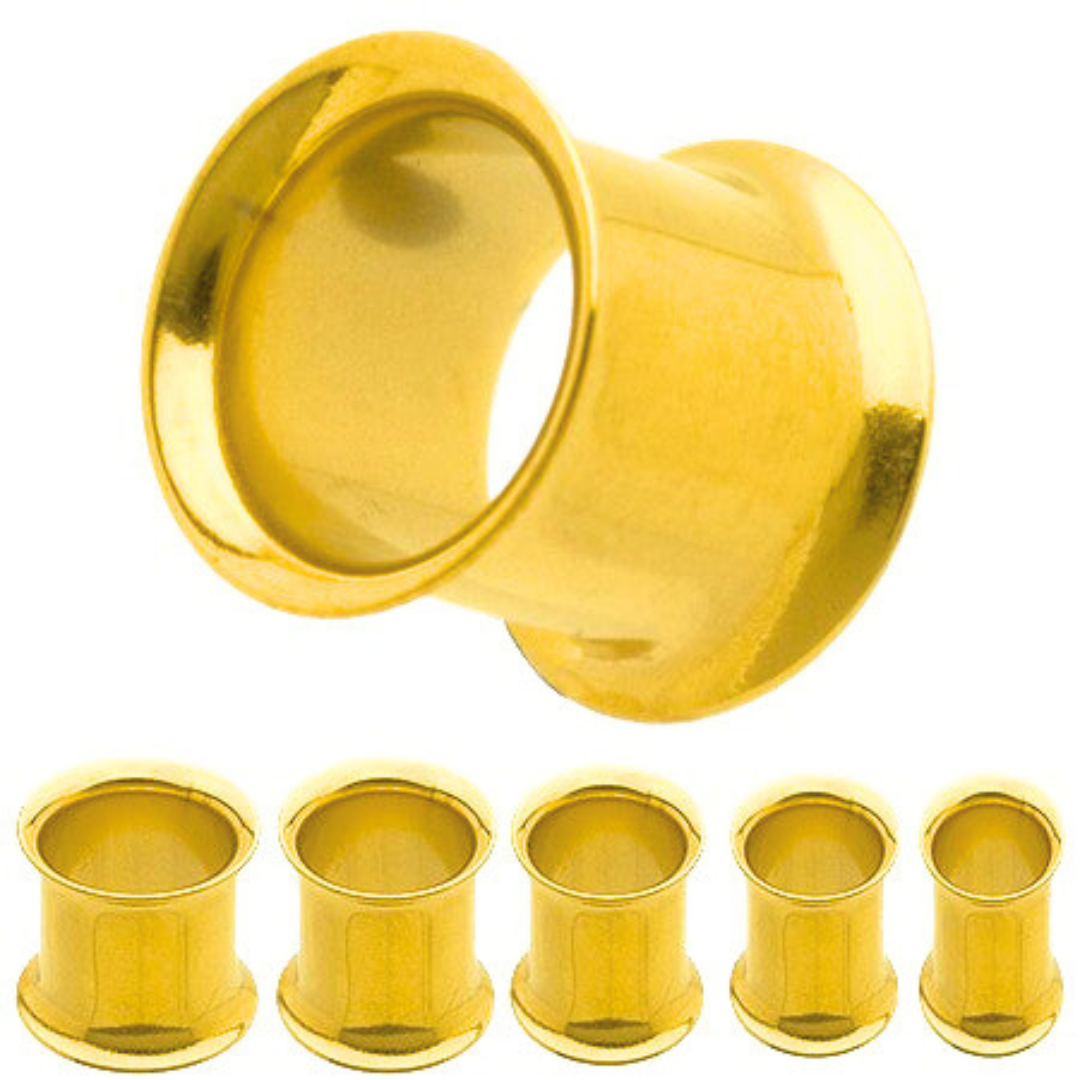 Gold Steel Ion Plated Double Flared Tunnel APM