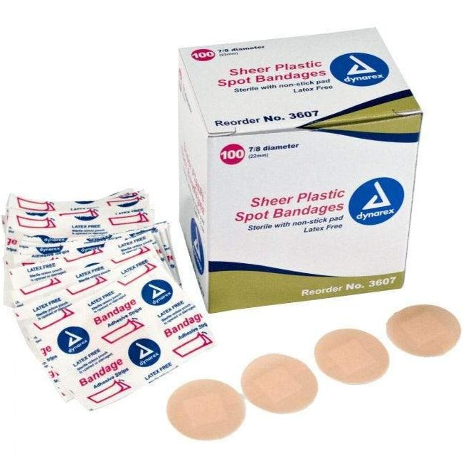 Dynarex Sheer Plastic Adhesive Bandages Sterile 3/4 x 3