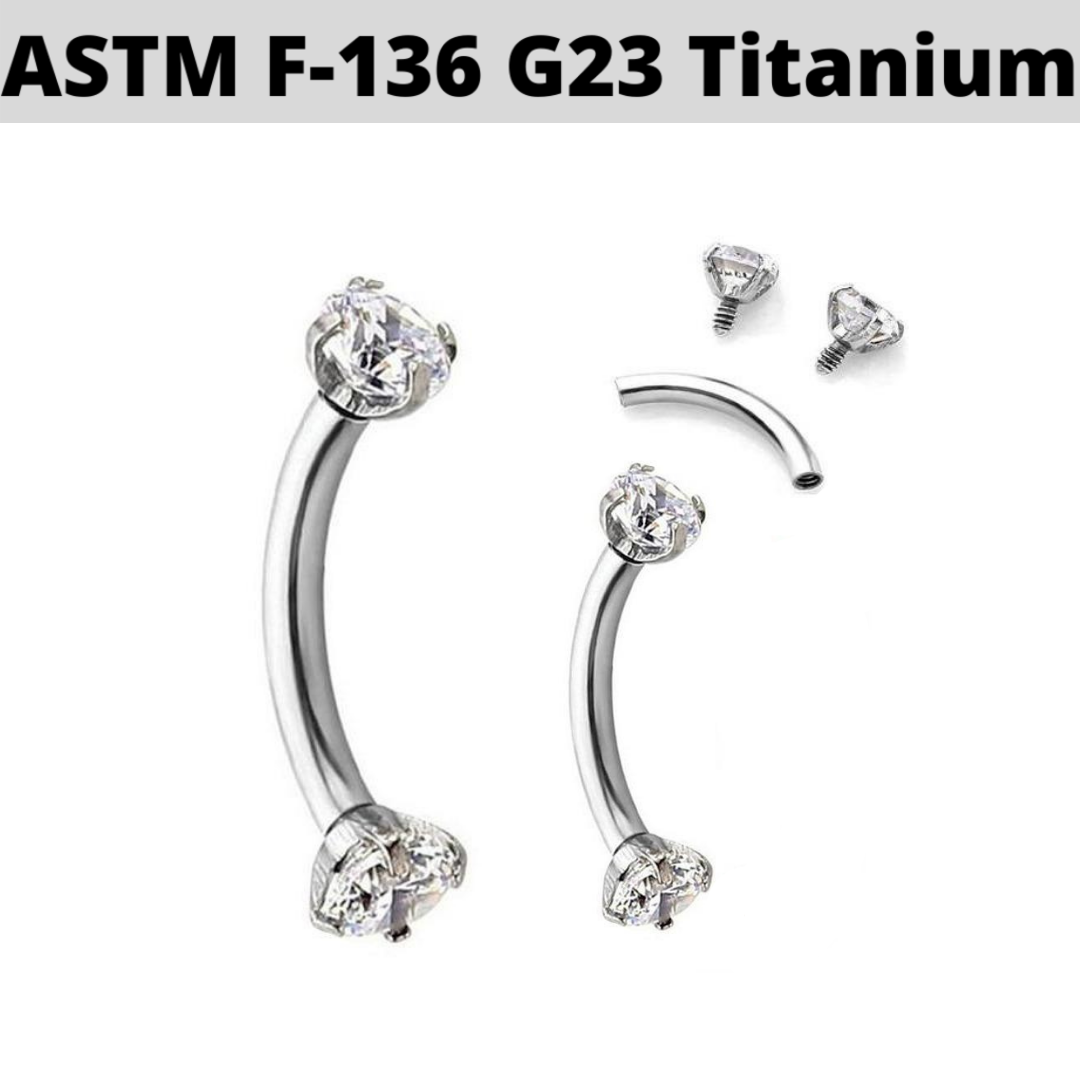 G23 Titanium Internally Threaded Bezel Set Opal Eyebrow Ring – APM