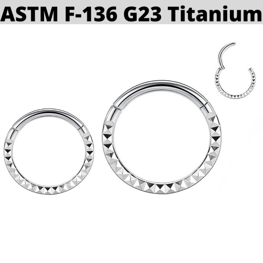 G23 Titanium Front Pyramid Cut Hinged Segment Clicker APM