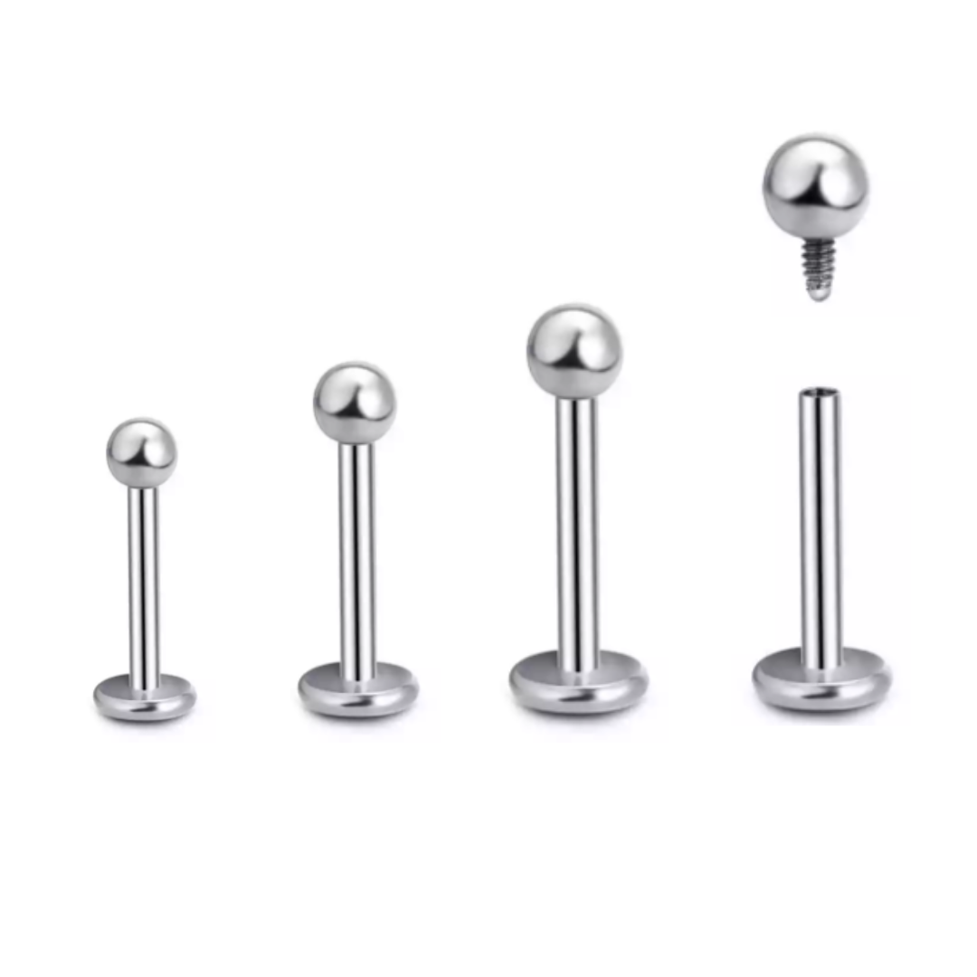 Surgical Steel Ball Labret Stud 1.2mm & 1.6mm