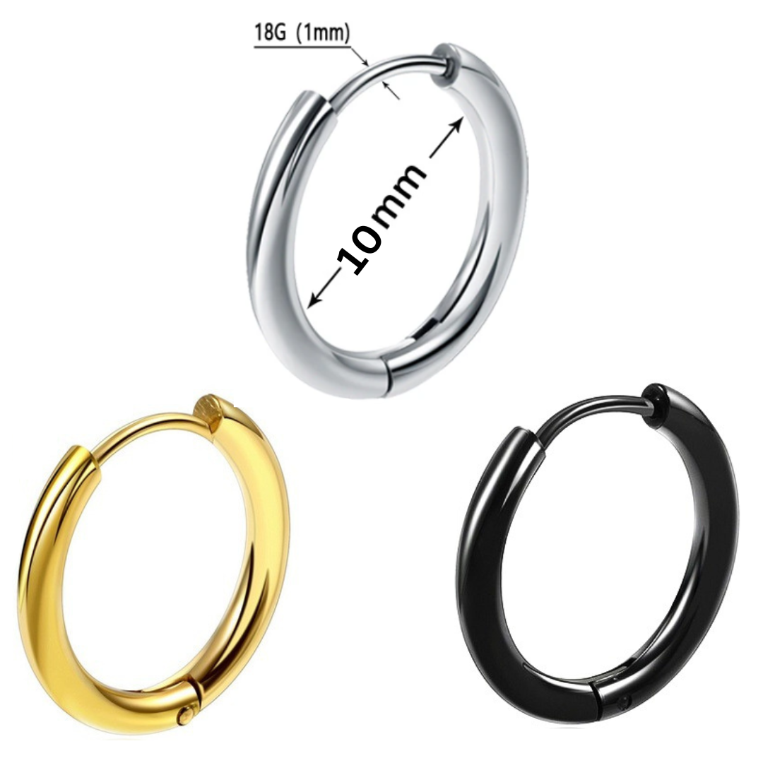 Buy Urban Male Plain Stainless Steel Hinged Hoop Earrings Online at  desertcartZimbabwe