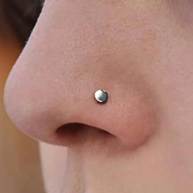 Flat Disc Top Steel Nose Stud