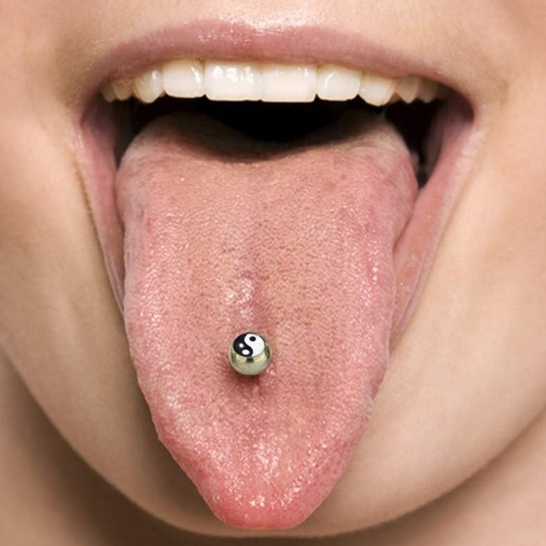 Logo hot sale tongue rings