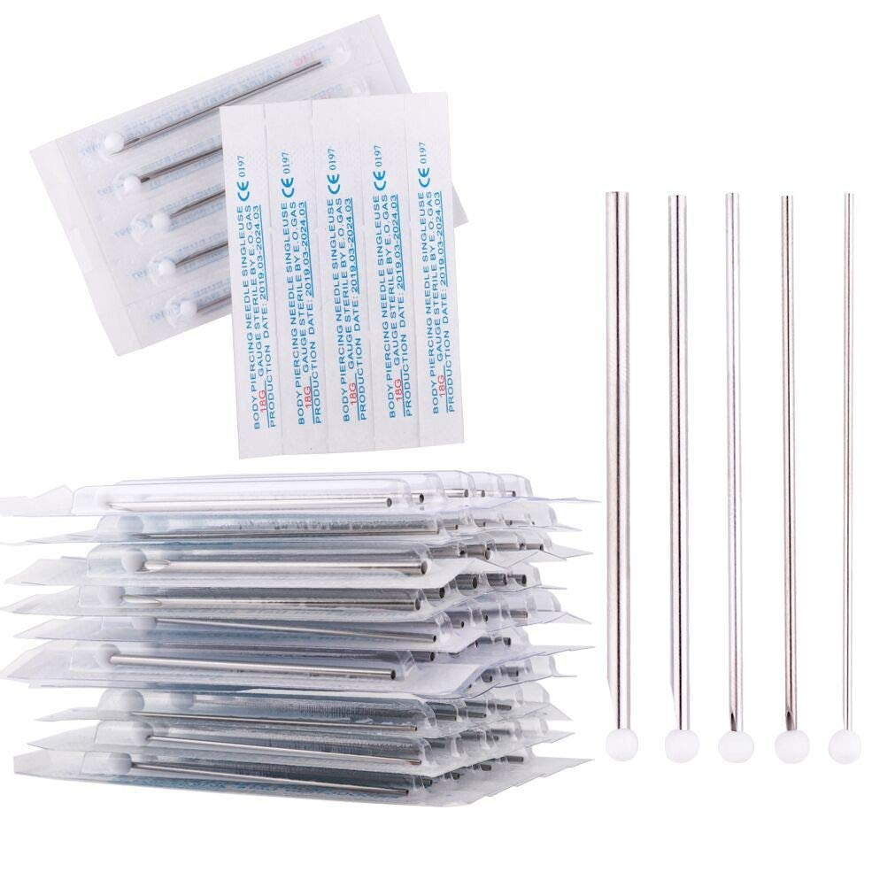 Disposable Sterile Stainless Steel Piercing Needles 14G 16G 18G, 5