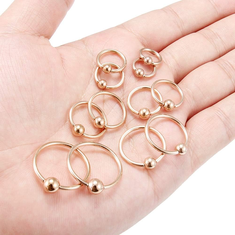 16G Rose Gold Ion Plated Captive Ring