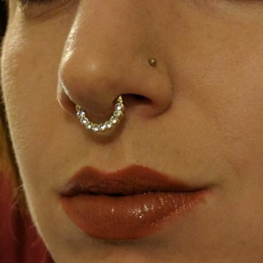 Paved 10 CZ Ion Plated Septum Clicker