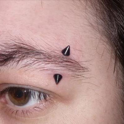 Black & Clear Spike Eyebrow Ring