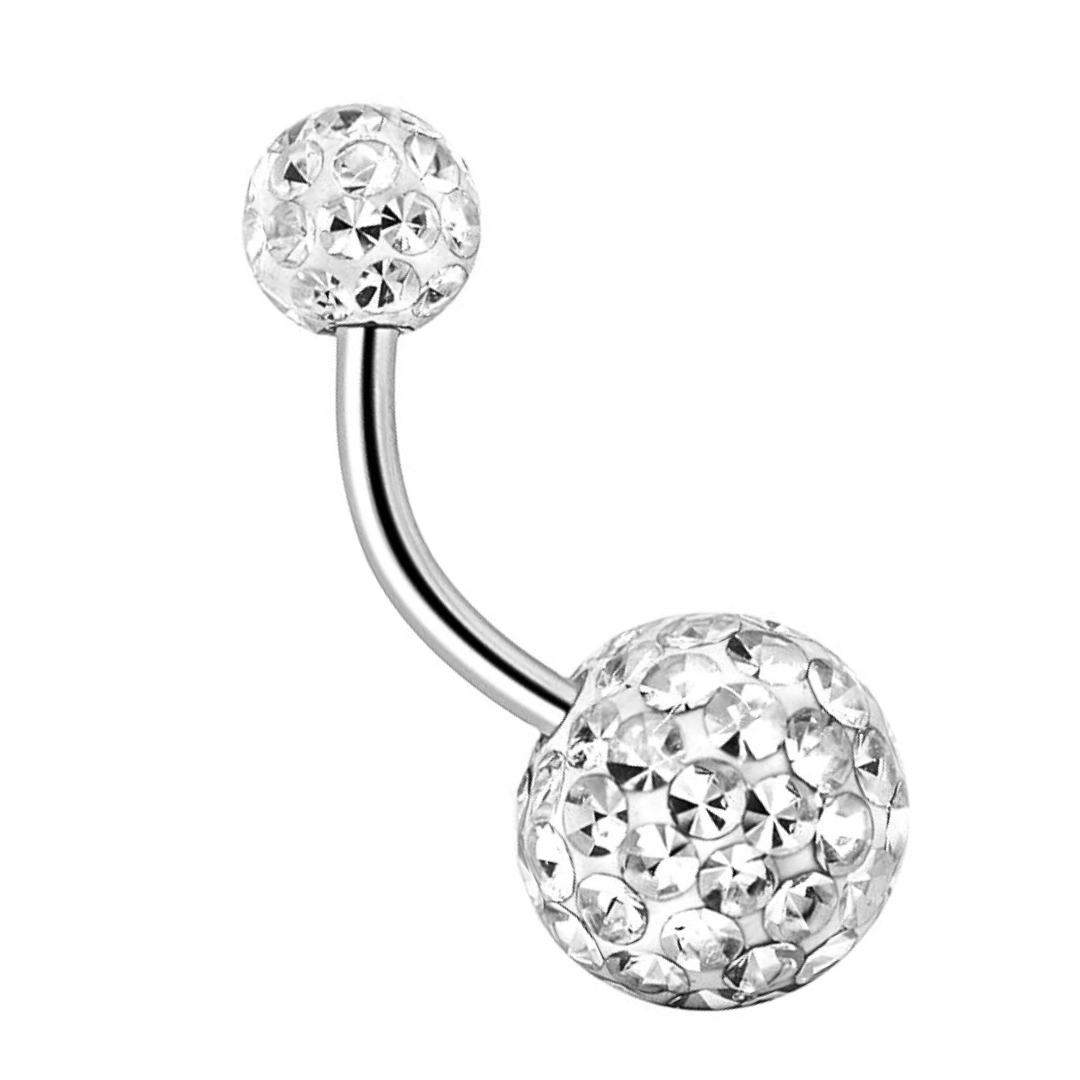 Epoxy Coated Double Ferido Multi CZ Belly Ring