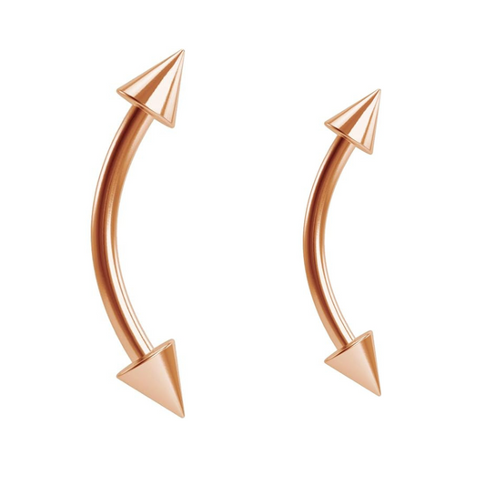 Rose Gold Ion Plated Spike Eyebrow Ring