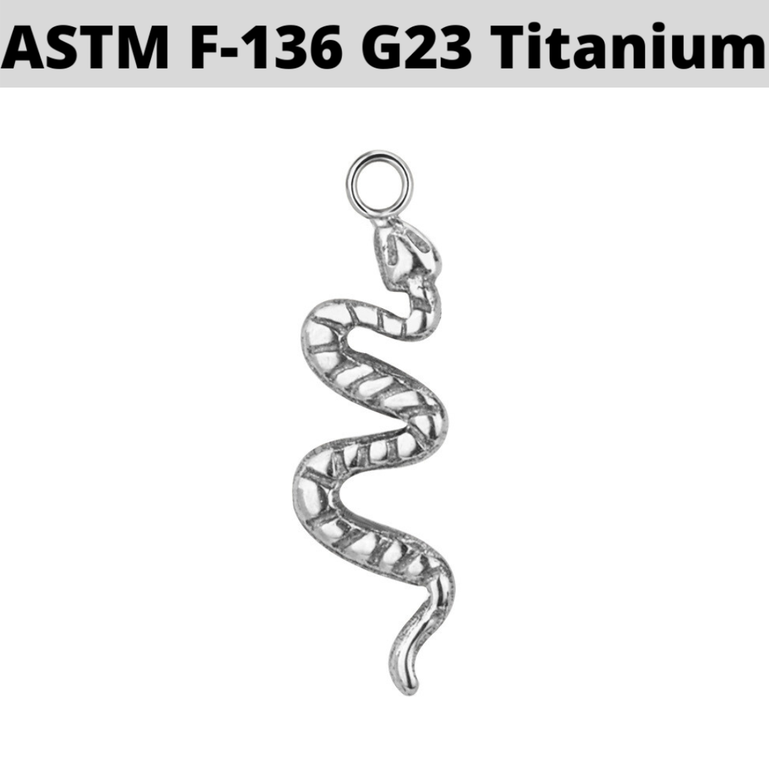 G23 Titanium Snake Dangle Charm