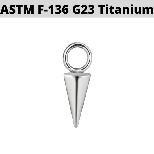 G23 Titanium Spike Cone Dangle Charm