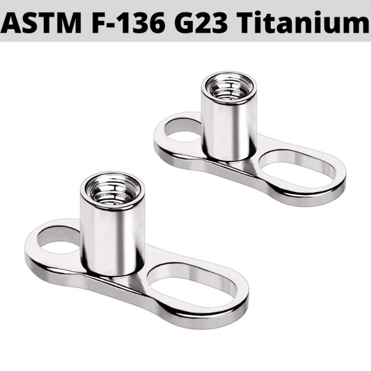 G23 Titanium Dermal Anchor 2 Hole Base