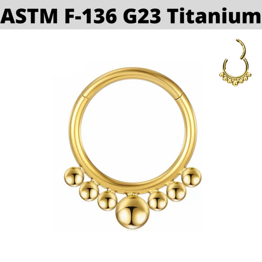 G23 Titanium Outer 7 Beads Hinged Clicker