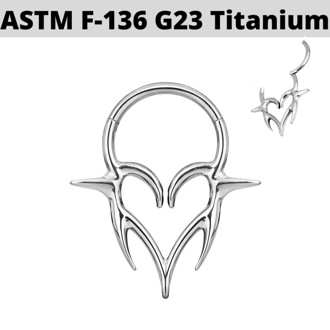 G23 Titanium Tribal Fangs Hinged Clicker