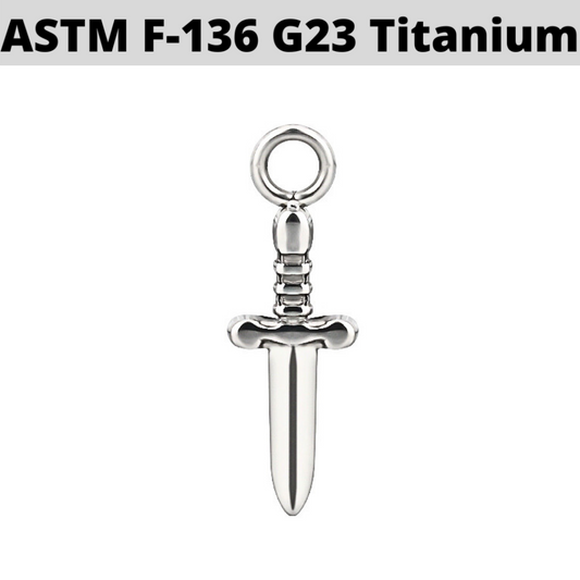 G23 Titanium Sword Dagger Dangle Charm