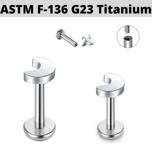 G23 Titanium Moon Internally Threaded Tragus Labret