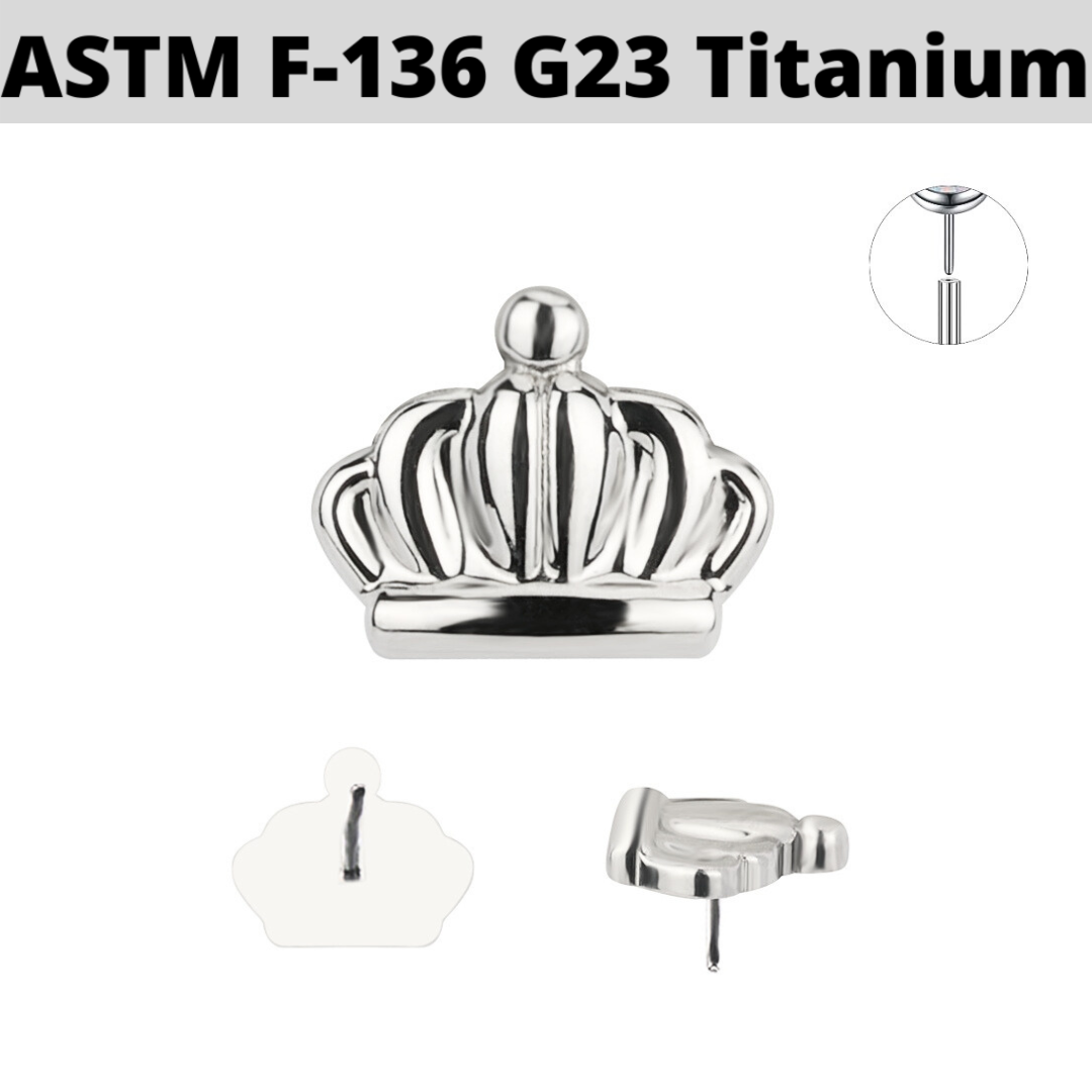 G23 Titanium Threadless Push In Royal Crown Top