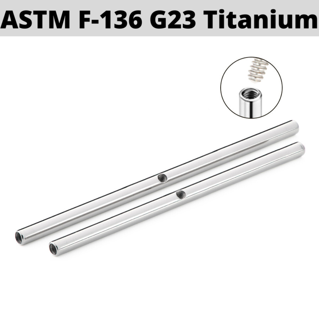 G23 Titanium Internally Threaded Industrial Barbell Shaft With Hole