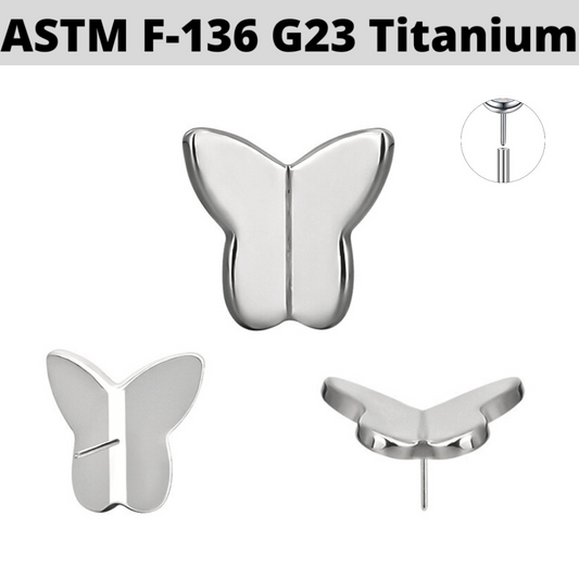 G23 Titanium Threadless Push In3D Butterfly Top