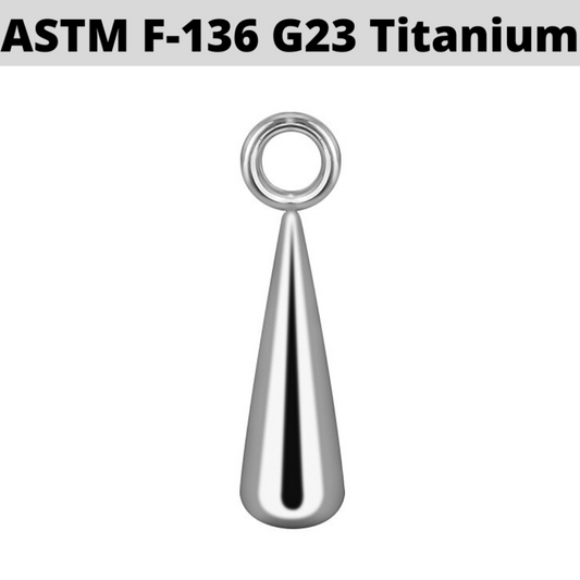 G23 Titanium Teardrop Dangle Charm