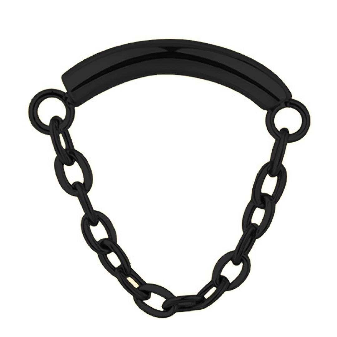 G23 Black PVD Titanium Internally Threaded Chain Curved Bar Top