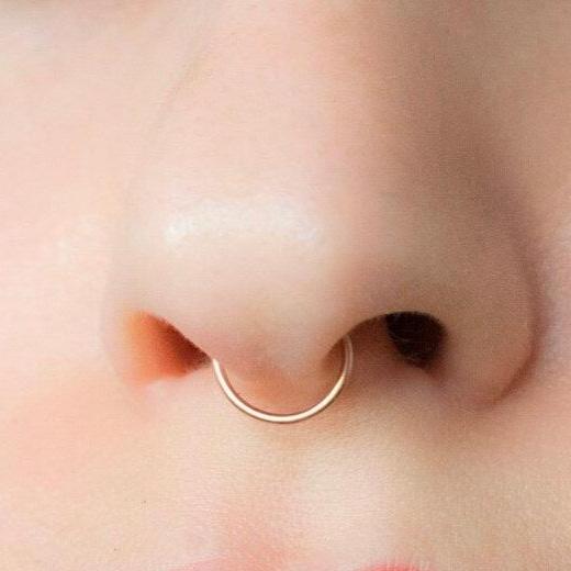 Rose Gold Steel D Shaped Ion Plated Septum Ring