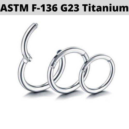 G23 Titanium Hinged Segment Clicker Ring